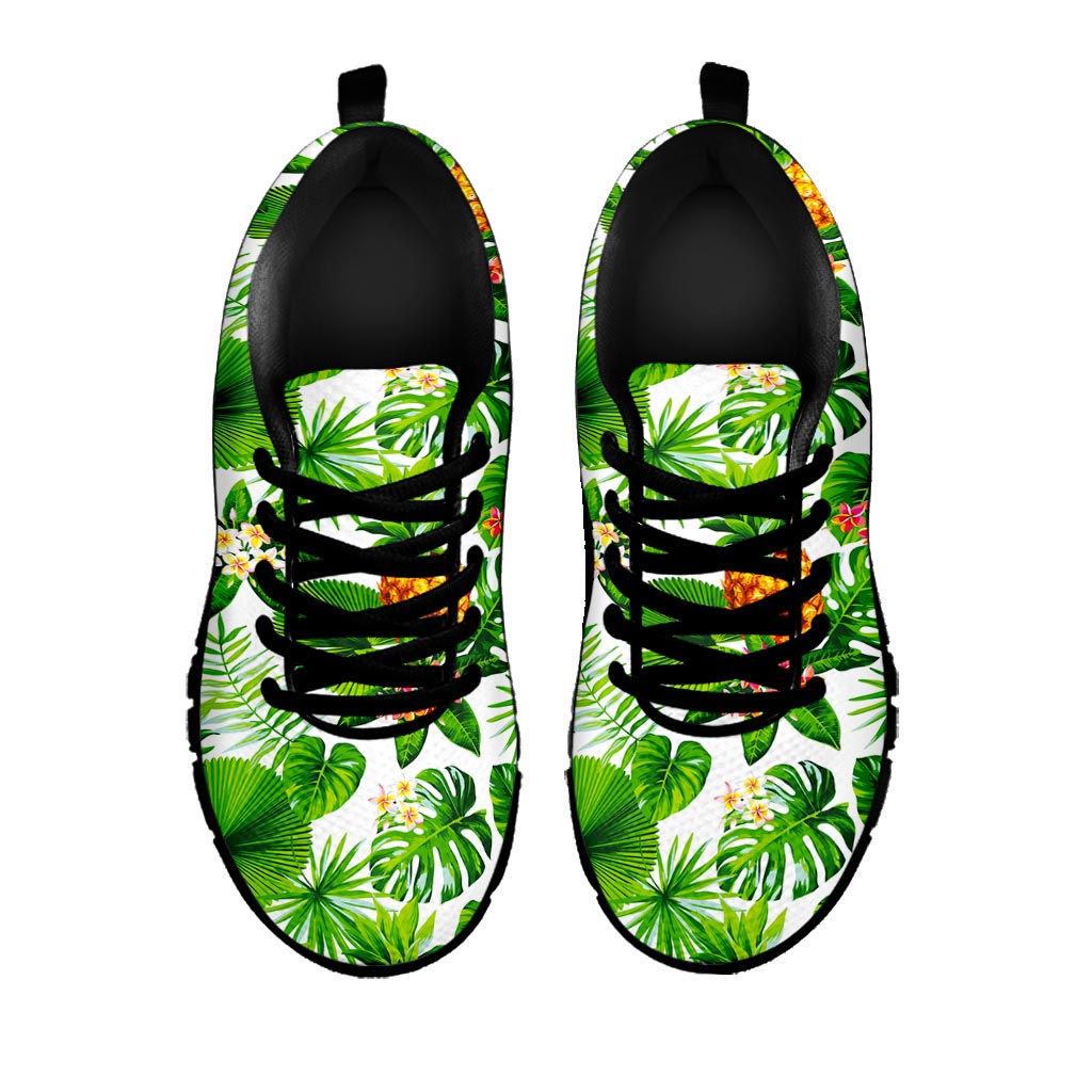 Aloha Hawaiian Pineapple Pattern Print Black Running Shoes