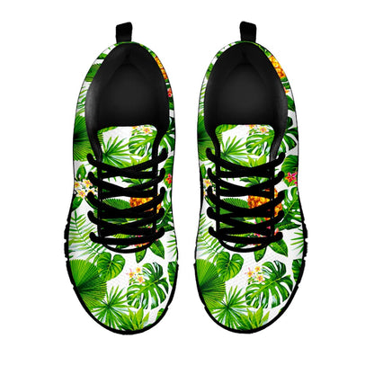 Aloha Hawaiian Pineapple Pattern Print Black Running Shoes