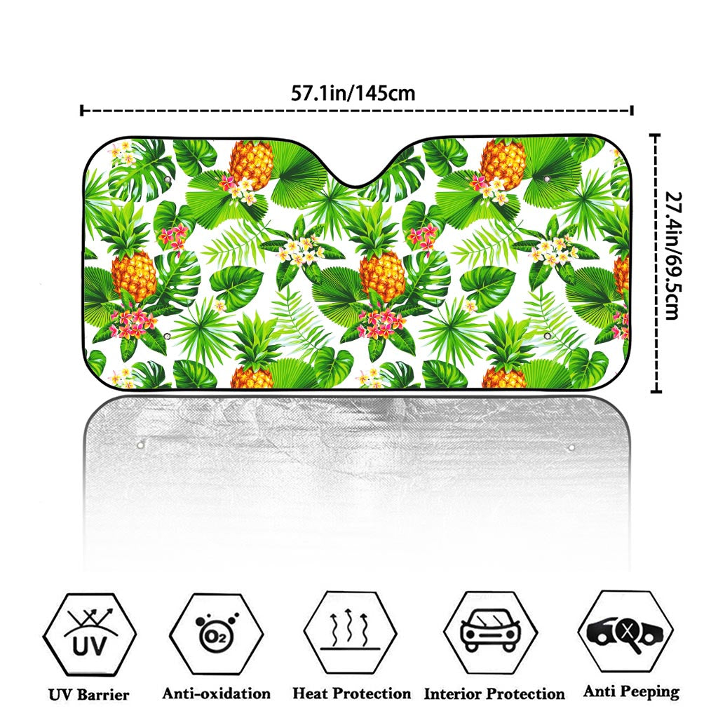 Aloha Hawaiian Pineapple Pattern Print Car Windshield Sun Shade