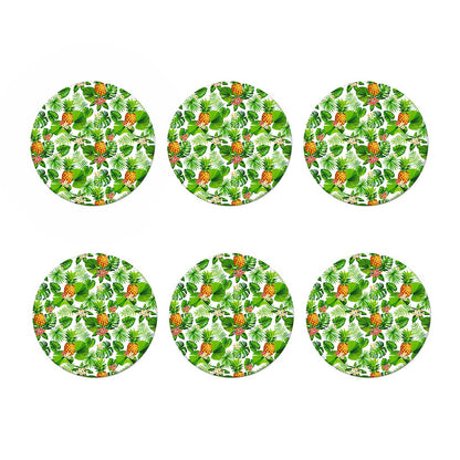 Aloha Hawaiian Pineapple Pattern Print Coaster Set