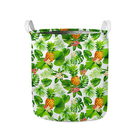 Aloha Hawaiian Pineapple Pattern Print Collapsible Laundry Basket