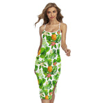 Aloha Hawaiian Pineapple Pattern Print Cross Back Cami Dress