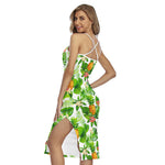 Aloha Hawaiian Pineapple Pattern Print Cross Back Cami Dress