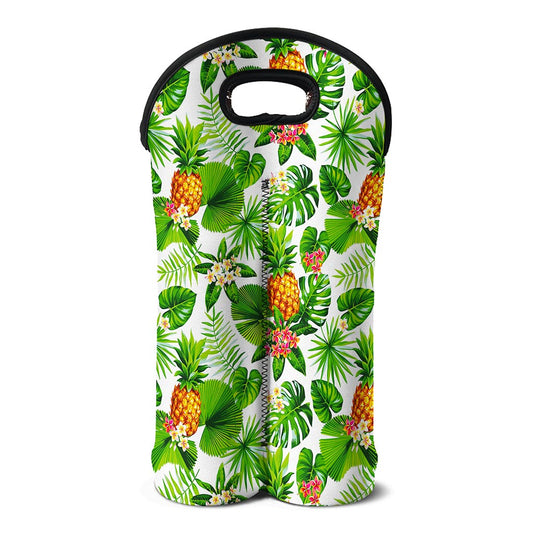 Aloha Hawaiian Pineapple Pattern Print Double Neoprene Wine Tote