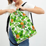 Aloha Hawaiian Pineapple Pattern Print Drawstring Backpack