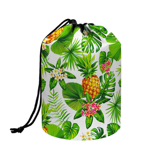 Aloha Hawaiian Pineapple Pattern Print Drawstring Makeup Bag