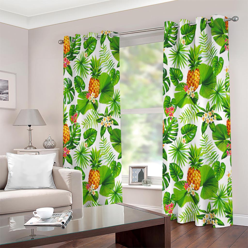 Aloha Hawaiian Pineapple Pattern Print Extra Wide Grommet Curtains