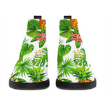 Aloha Hawaiian Pineapple Pattern Print Flat Ankle Boots