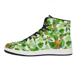 Aloha Hawaiian Pineapple Pattern Print High Top Leather Sneakers