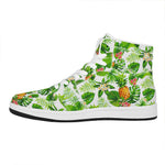 Aloha Hawaiian Pineapple Pattern Print High Top Leather Sneakers