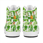 Aloha Hawaiian Pineapple Pattern Print High Top Leather Sneakers