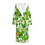 Aloha Hawaiian Pineapple Pattern Print Hooded Bathrobe