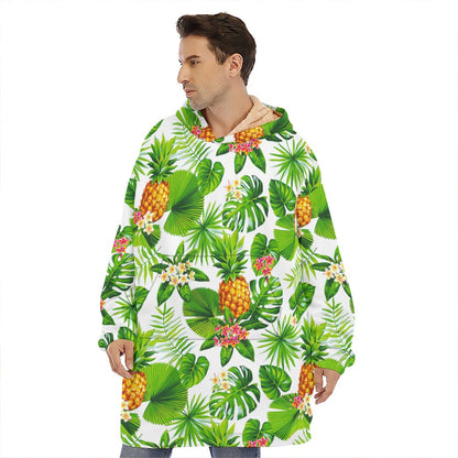 Aloha Hawaiian Pineapple Pattern Print Hoodie Blanket