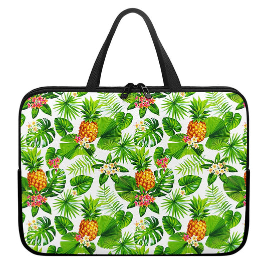Aloha Hawaiian Pineapple Pattern Print Laptop Sleeve With Handle