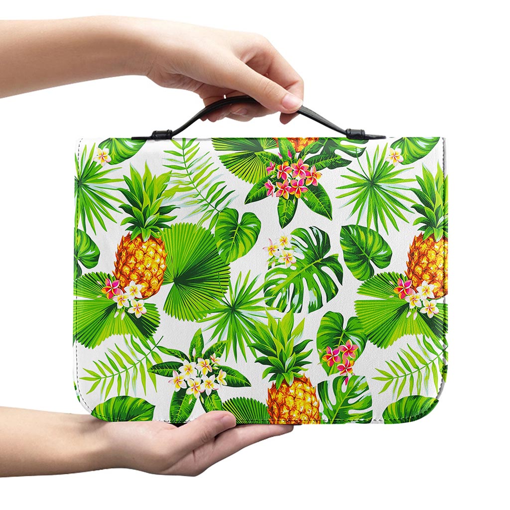 Aloha Hawaiian Pineapple Pattern Print Leather Bible Cover