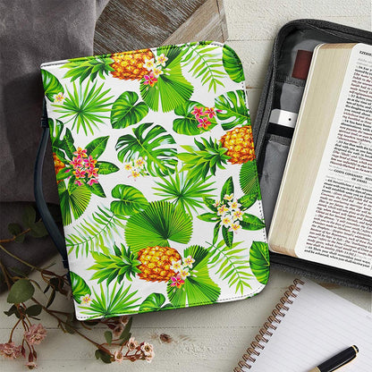 Aloha Hawaiian Pineapple Pattern Print Leather Bible Cover