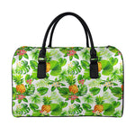 Aloha Hawaiian Pineapple Pattern Print Leather Duffle Bag