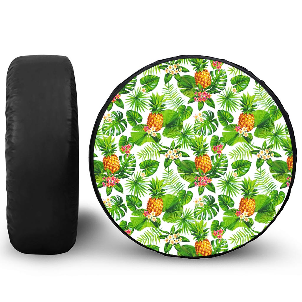 Aloha Hawaiian Pineapple Pattern Print Leather Spare Tire Cover