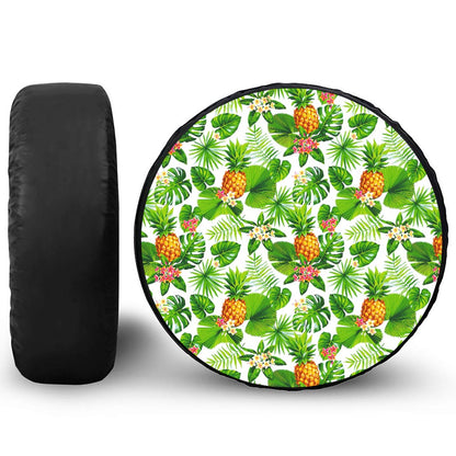 Aloha Hawaiian Pineapple Pattern Print Leather Spare Tire Cover
