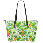 Aloha Hawaiian Pineapple Pattern Print Leather Tote Bag