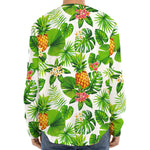 Aloha Hawaiian Pineapple Pattern Print Long Sleeve Baseball Jersey