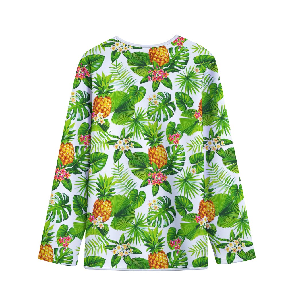 Aloha Hawaiian Pineapple Pattern Print Long Sleeve Short Coat