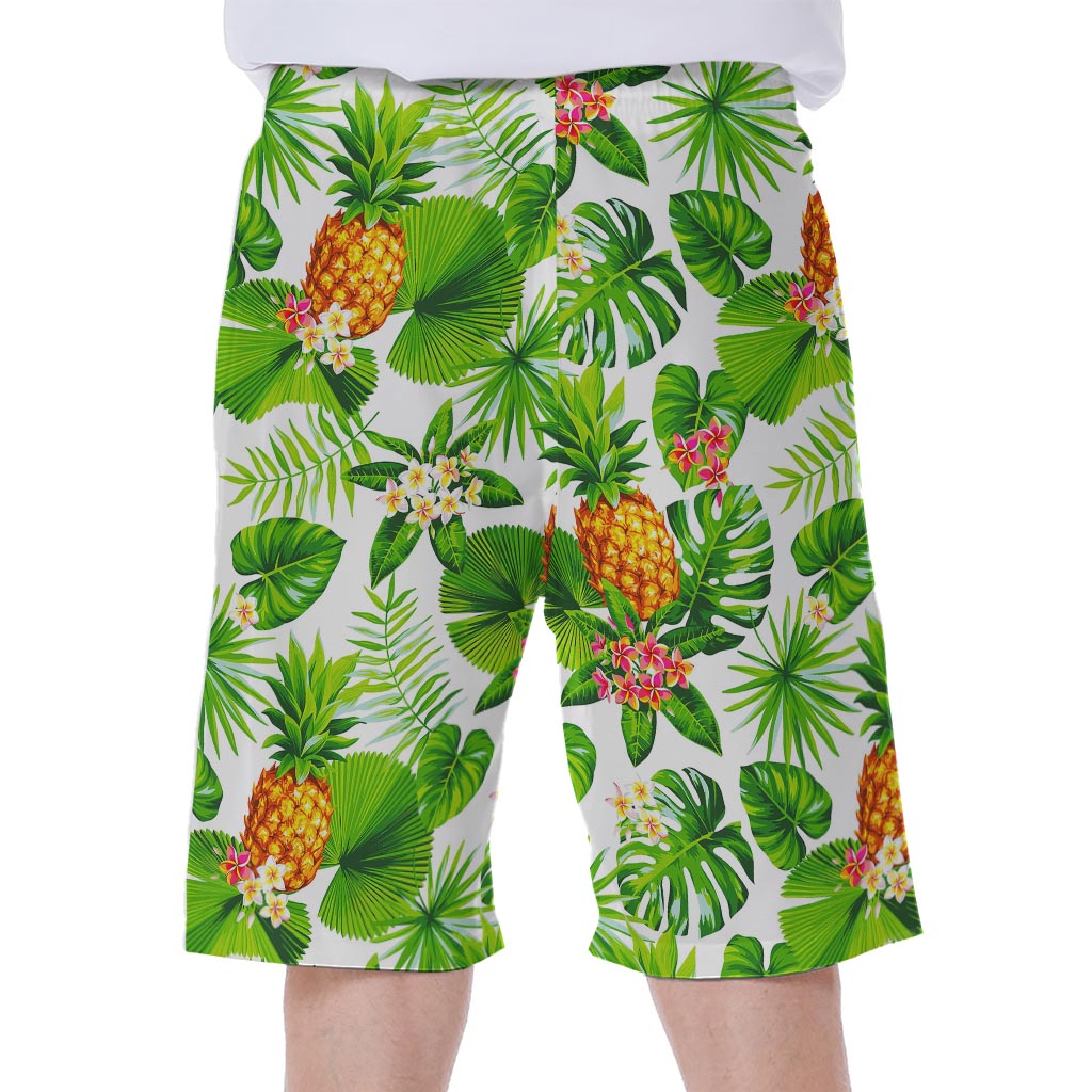 Aloha Hawaiian Pineapple Pattern Print Men's Beach Shorts