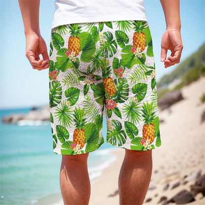 Aloha Hawaiian Pineapple Pattern Print Men's Cargo Shorts