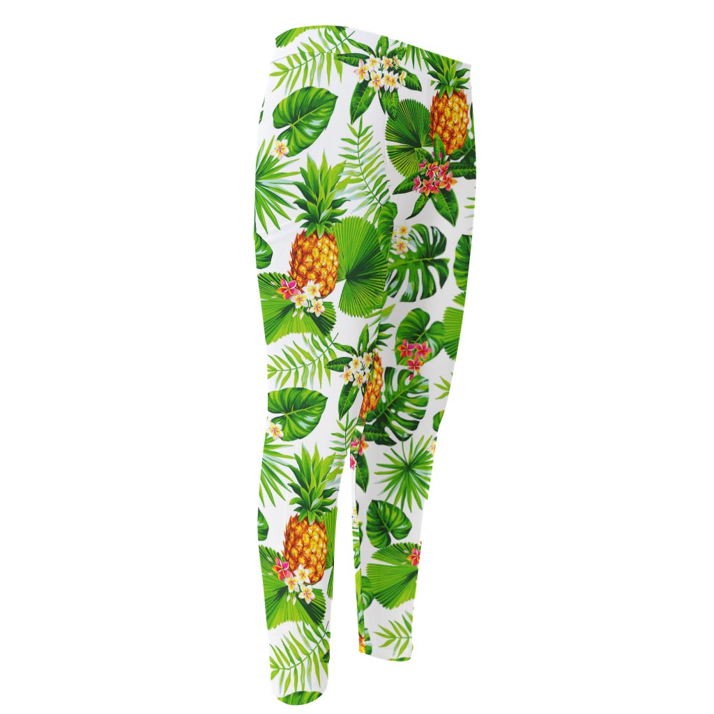 Aloha Hawaiian Pineapple Pattern Print Men's Compression Pants