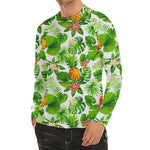 Aloha Hawaiian Pineapple Pattern Print Men's Long Sleeve Rash Guard