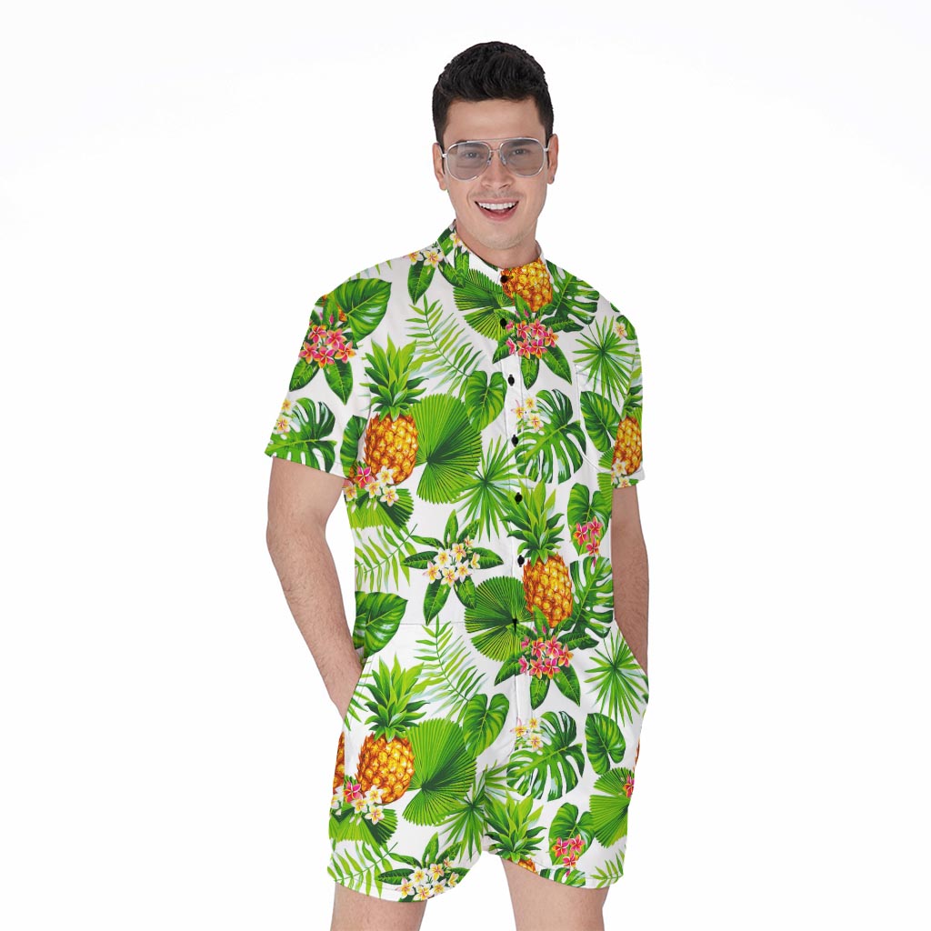 Aloha Hawaiian Pineapple Pattern Print Men's Rompers