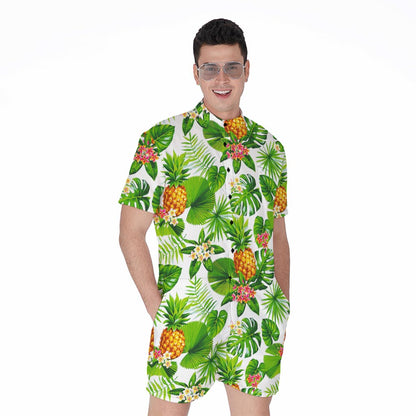 Aloha Hawaiian Pineapple Pattern Print Men's Rompers