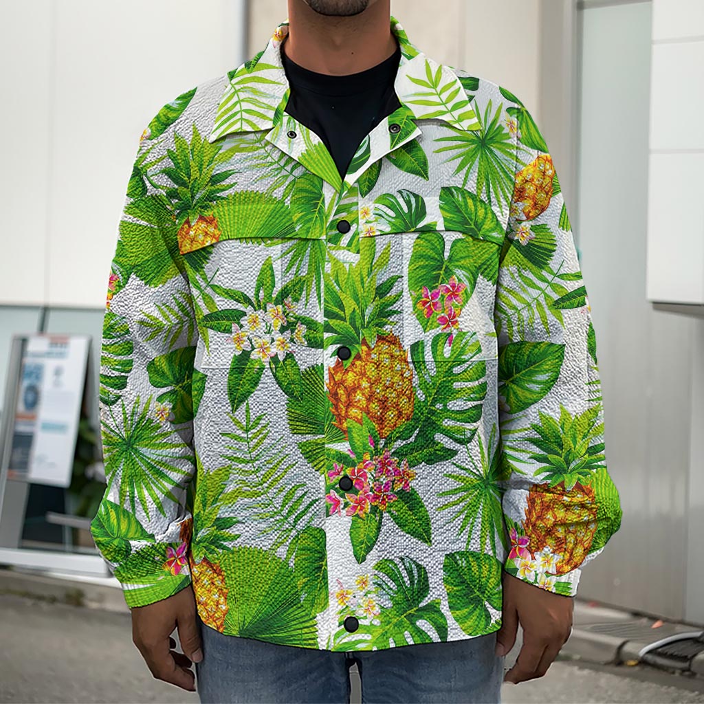 Aloha Hawaiian Pineapple Pattern Print Men's Shirt Jacket