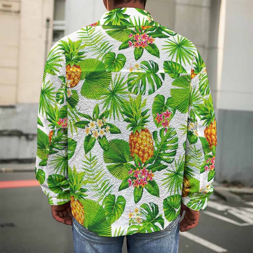 Aloha Hawaiian Pineapple Pattern Print Men's Shirt Jacket