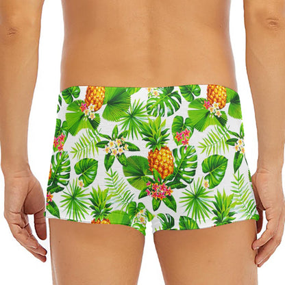 Aloha Hawaiian Pineapple Pattern Print Men's Short Boxer Briefs