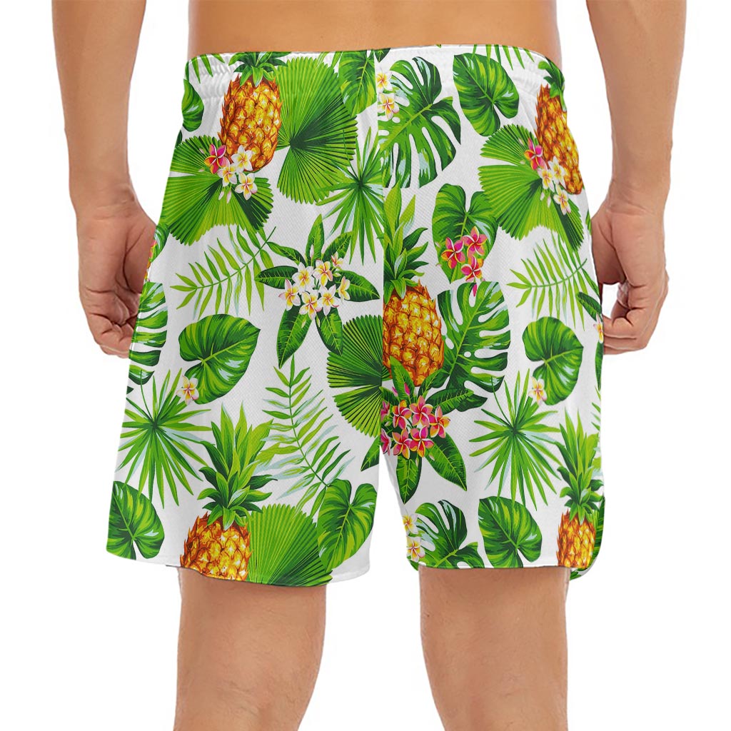 Aloha Hawaiian Pineapple Pattern Print Men's Split Running Shorts