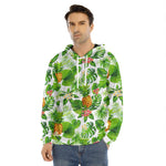 Aloha Hawaiian Pineapple Pattern Print Men's Velvet Pullover Hoodie