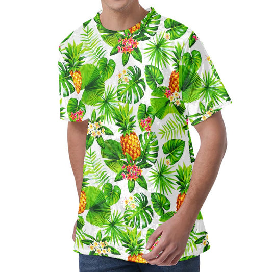 Aloha Hawaiian Pineapple Pattern Print Men's Velvet T-Shirt