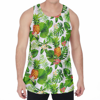 Aloha Hawaiian Pineapple Pattern Print Men's Velvet Tank Top