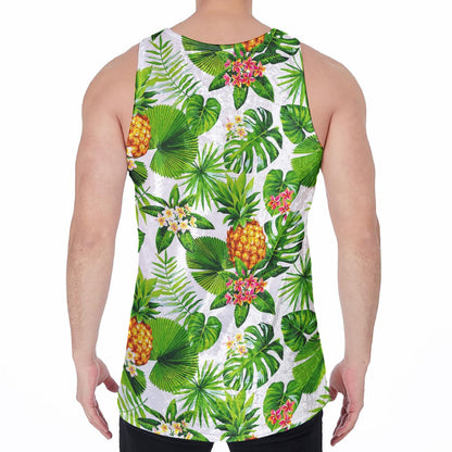 Aloha Hawaiian Pineapple Pattern Print Men's Velvet Tank Top