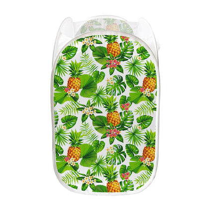 Aloha Hawaiian Pineapple Pattern Print Mesh Laundry Hamper