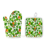 Aloha Hawaiian Pineapple Pattern Print Oven Mitt And Pot Holder Set