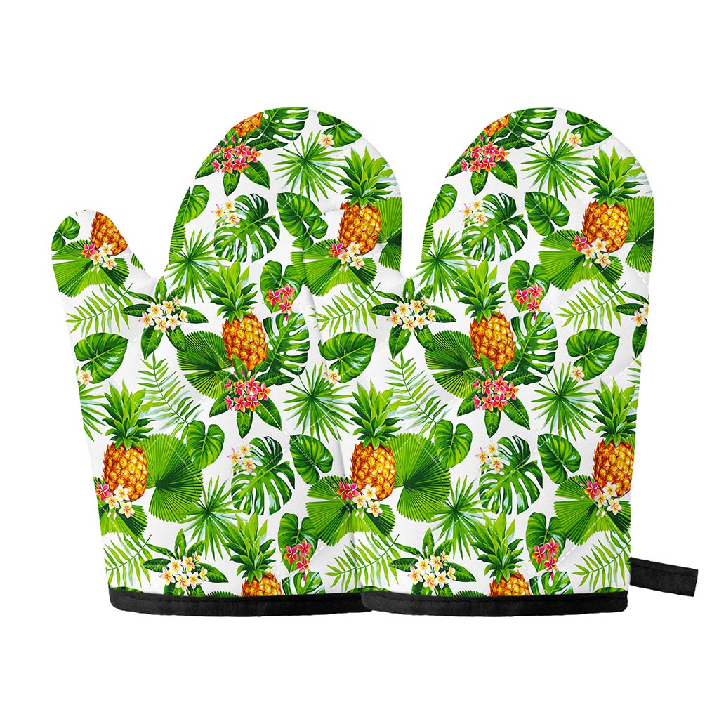 Aloha Hawaiian Pineapple Pattern Print Oven Mitts