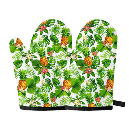Aloha Hawaiian Pineapple Pattern Print Oven Mitts