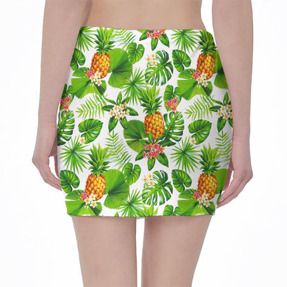 Aloha Hawaiian Pineapple Pattern Print Pencil Mini Skirt
