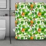 Aloha Hawaiian Pineapple Pattern Print Polyester Shower Curtain
