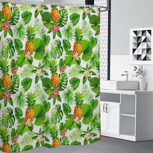 Aloha Hawaiian Pineapple Pattern Print Premium Shower Curtain