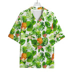 Aloha Hawaiian Pineapple Pattern Print Rayon Hawaiian Shirt