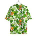 Aloha Hawaiian Pineapple Pattern Print Rayon Hawaiian Shirt
