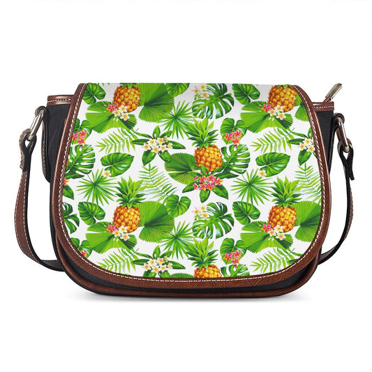 Aloha Hawaiian Pineapple Pattern Print Saddle Bag